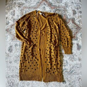 Polka Dot Open Front Cardigan Sweater